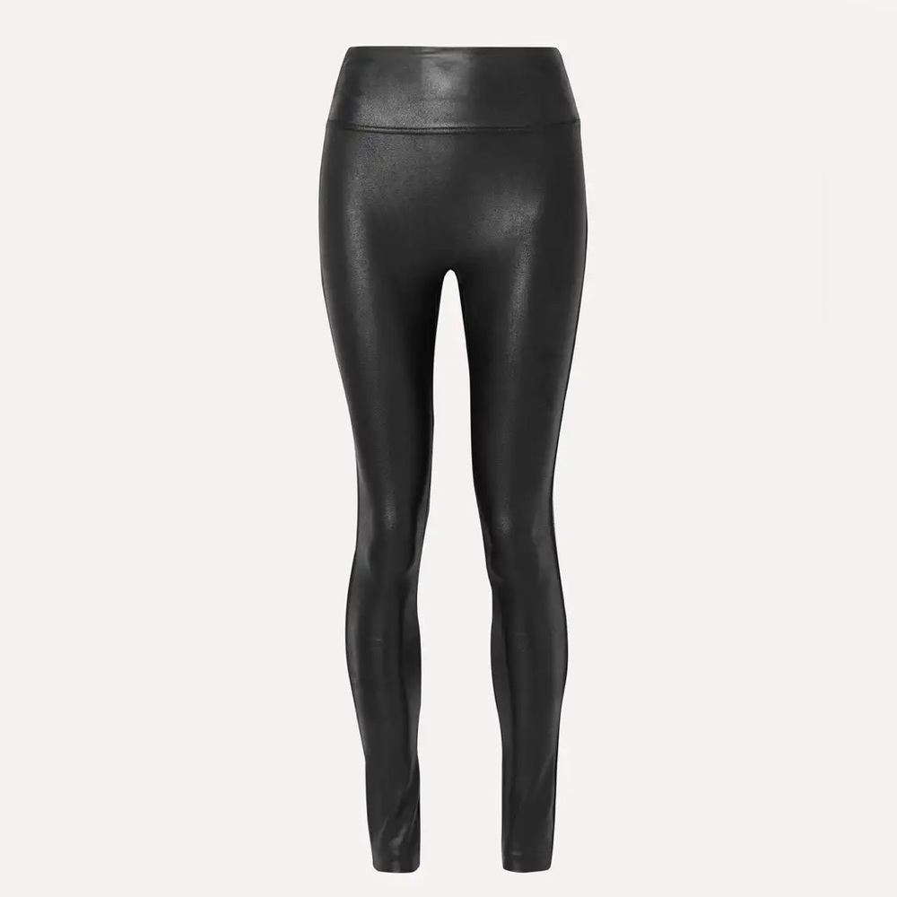 Spanx Black Faux Leather Leggings Size L